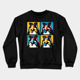 Shetland Sheepdog Pop Art - Dog Lover Gifts Crewneck Sweatshirt